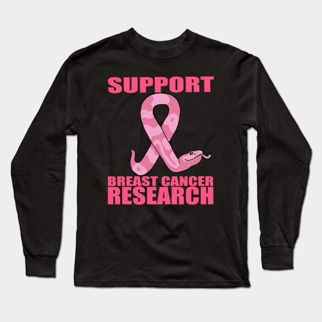 Support Breast Cancer Research, Copperhead Long Sleeve T-Shirt by SNK Kreatures